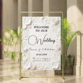 Poster Modern Elegant Embossed Floral Wedding Sign