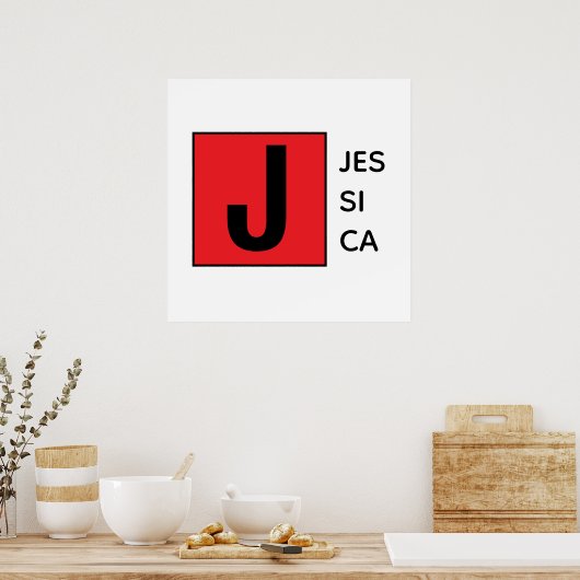 Poster Modern Elegant Plain Professional Name Monogram (Cuisine)