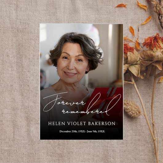 Poster Modern Elegant Script Photo Funeral Welcome Sign