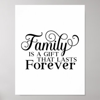 Poster Modern family is a gift quote typography 