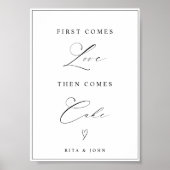 Poster Modern First Come Love Puis Cake Mariage Cake (Devant)