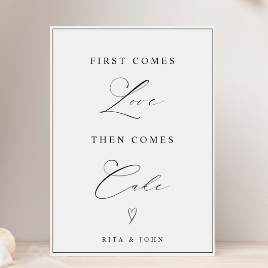 Poster Modern First Come Love Puis Cake Mariage Cake