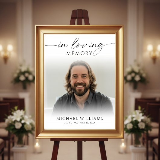 Poster Modern Funeral IN LOVING MEMORY Photo Welcome Sign