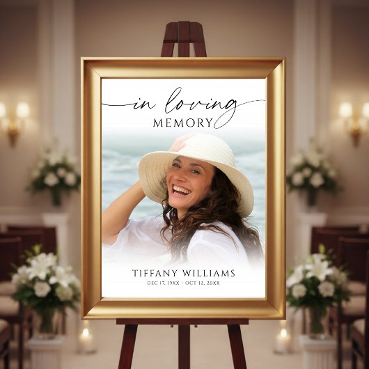 Poster Modern Funeral In Loving Memory Photo Welcome Sign