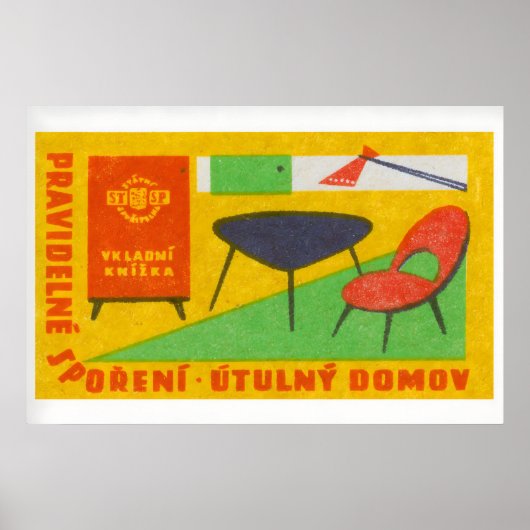 Poster Modern Furniture - Matchbox Print - Czech Wall Art (Devant)