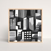 Poster Modern Geometric City | Black & White Contemporary