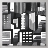 Poster Modern Geometric City | Black & White Contemporary (Devant)
