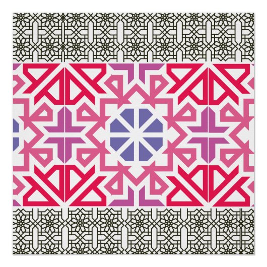 Poster Modern Geometric colorful Boho Pattern (Devant)