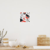 Poster Modern Geometric Floral Contrast (Cuisine)