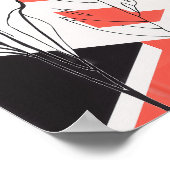 Poster Modern Geometric Floral Contrast (Coin)