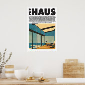 Poster Modern Glass House Art Print Minimalist (Cuisine)