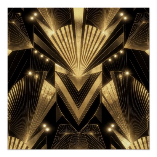 Poster Modern Gold Foil Elegance Neo Art Deco  (Devant)