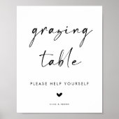 Poster Modern Grazing Table Sign for Wedding (Devant)