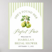 Poster Modern Green Gingham Perfect Pair Bridal Shower (Devant)