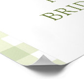 Poster Modern Green Gingham Perfect Pear Bridal Shower (Coin)