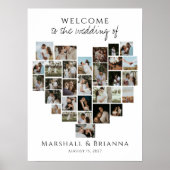 Poster Modern Heart Photo Collage Wedding Welcome (Devant)