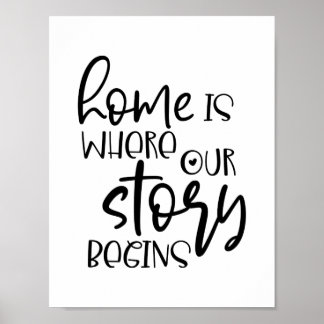 Poster Modern home quote typography 