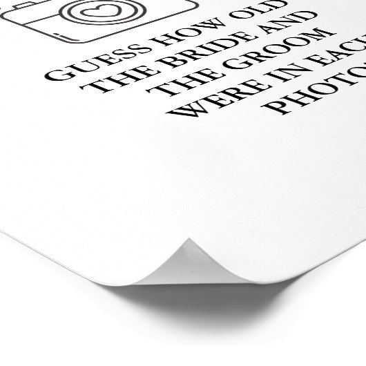 Poster Modern How Old étaient-ils mariés Shower Jeu signe (Coin)