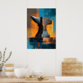 Poster Modern Impressionist Anvil Painting Craft Strength (Cuisine)