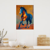 Poster Modern Impressionist Horse Painting Colorful (Cuisine)