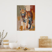 Poster Modern Impressionist Lynx Painting Elegant (Cuisine)