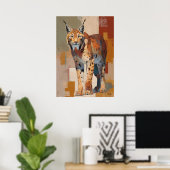 Poster Modern Impressionist Lynx Painting Elegant (Bureau à domicile)
