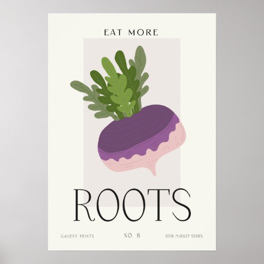 Poster Modern Kitchen Root Vegetable Art Minimalist Food  (Devant)
