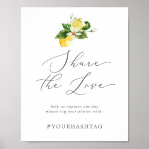 Poster Modern Lemon Garden Partagez Le Hashtag Mariage Am