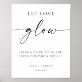 Poster Modern Let Love Glow Wedding Sign (Devant)