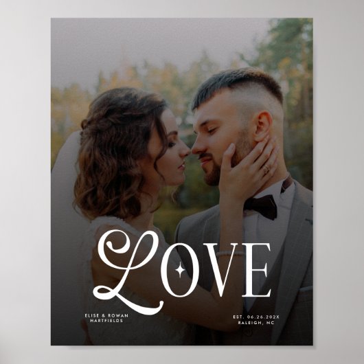 Poster Modern Love Custom Wedding Photo Couples Monogram (Devant)
