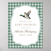 Poster Modern Mallard Duck Gender Neutral Baby Shower (Devant)