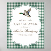 Poster Modern Mallard Duck Gender Neutral Baby Shower (Devant)