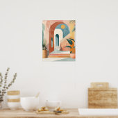 Poster Modern Mediterranean Boho Arch Wall Art Print (Cuisine)