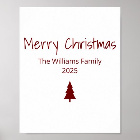 Poster Modern Merry Christmas Simple Evergreen Tree (Devant)