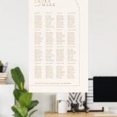 Poster Modern Minimal 160 Guests Wedding Seating Charts (Bureau à domicile)