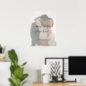 Poster Modern Minimal Elegant Script Wedding Photo Sign (Bureau à domicile)
