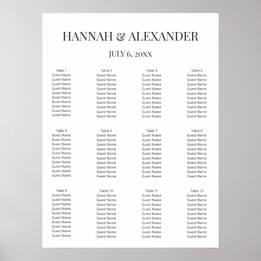 Poster Modern Minimal Wedding Welcome Sign (Devant)