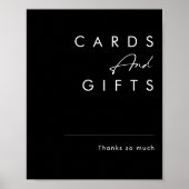 Poster Modern Minimalist | Black Cards and Gifts Sign (Devant)