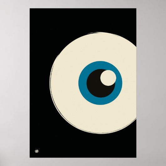 Poster Modern Minimalist Blue Eye Abstract Art (Devant)
