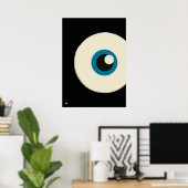 Poster Modern Minimalist Blue Eye Abstract Art (Bureau à domicile)