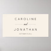 Poster Modern Minimalist Script Ivory Custom Wedding (Devant)