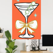 Poster Modern Minimalist Stylish Martini Cocktail Trendy (Bureau à domicile)