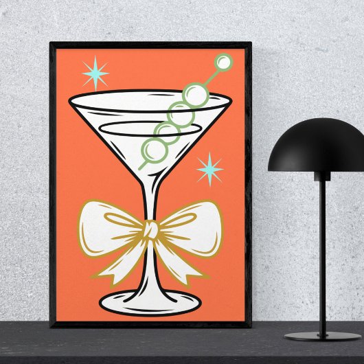 Poster Modern Minimalist Stylish Martini Cocktail Trendy