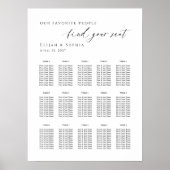 Poster Modern minimalist up to 15 tables seating plan (Devant)
