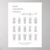 Poster Modern minimalist up to 15 tables seating plan (Devant)