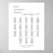 Poster Modern minimalist up to 18 tables seating plan (Devant)