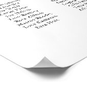 Poster Modern Minimalist Wedding Seating Chart 15 Tables (Coin)