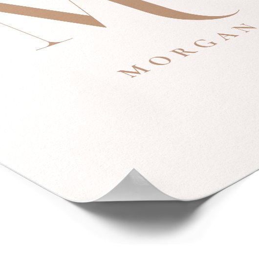 Poster Modern Minimalistic Beige Custom Monogram Initial (Coin)