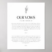 Poster Modern Minimalistic Floral Custom Wedding Vows (Devant)