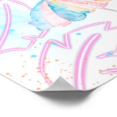 Poster Modern Neon Glow Watercolor Pool Party Welcome (Coin)